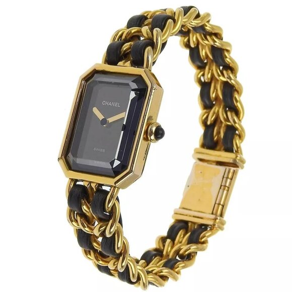 CHANEL Accessories - CHANEL Premiere L Watches blackDial Plated Gold/leather Quartz Analog disp...